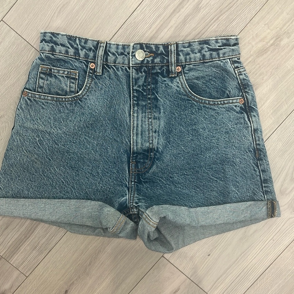 Zara mom fit jean shorts